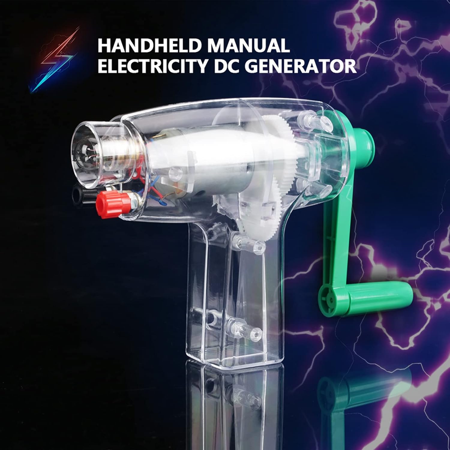Hand Crank Generator, 6.3V DC Hand Cranked Dynamo No Battery Teaching Demonstrations Hand Crank Dynamo image 2
