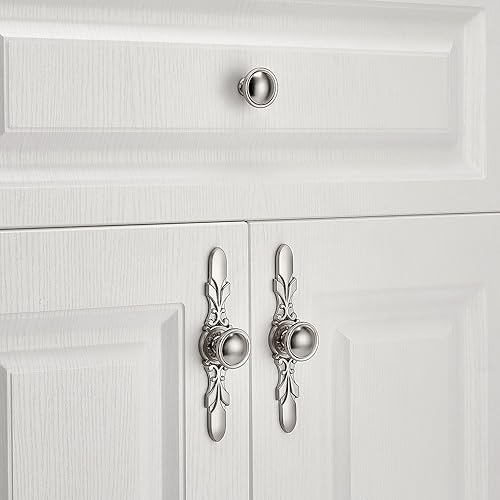 Miniatura 6 de Aandxomk - Juego de 10 pomos de níquel cepillado de 1.2 pulgadas para gabinete, cocina, oficina, baño, aparador, cajón, perillas de armario y puerta