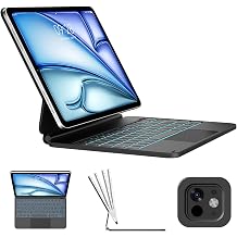 Keyboard Case for iPad Air 13 M4 2026/M3 2025/M2 2024 and iPad Pro 12.9 inch 6th/5th/4th/3rd Generation, Magic-Style Magnetic Backlit Keyboard with Multi-Touch Trackpad, Floating Cantilever Stand