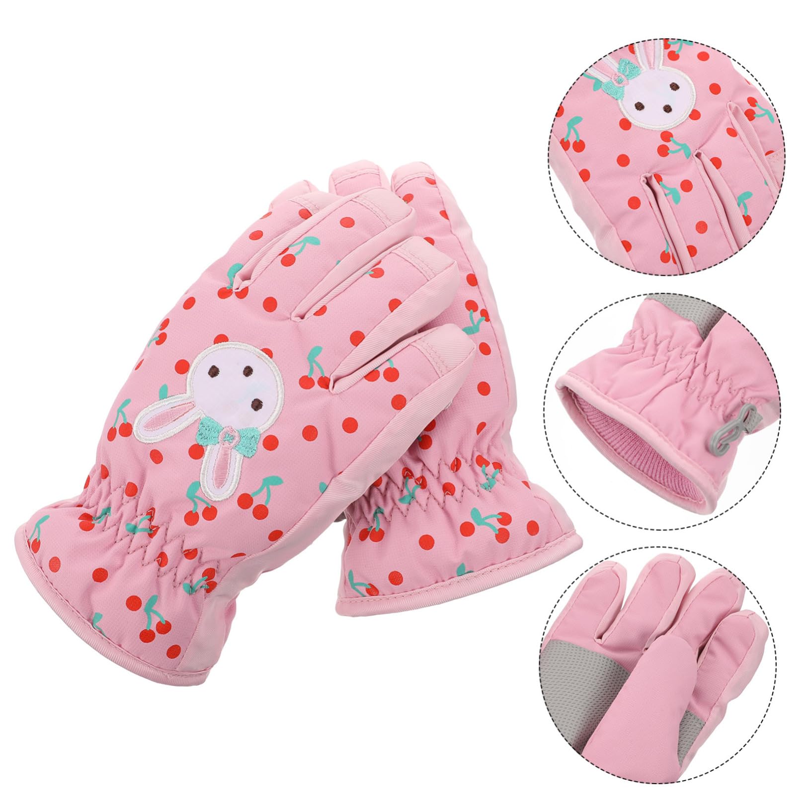 SHERCHPRY 3paare Winterfeste Mädchen Ski Handschuhe Mit Cartoon-Design Warm Und Winddicht Für Skifahren Snowboarden Und Outdoor-aktivitäten