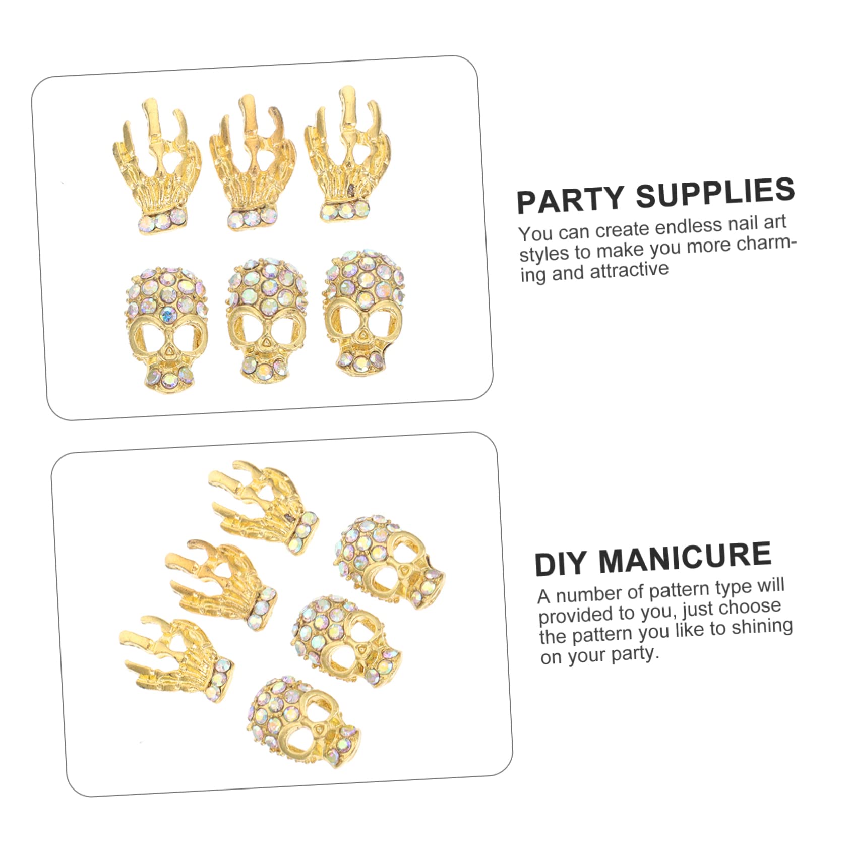 40 Pezzi Trapano per Unghie con Teschio Decorazioni per Unghie Decorazione delle Unghie Gemme per Nail Art Accessori per Unghie Gioielli con Teschio per Unghie Strass CIO