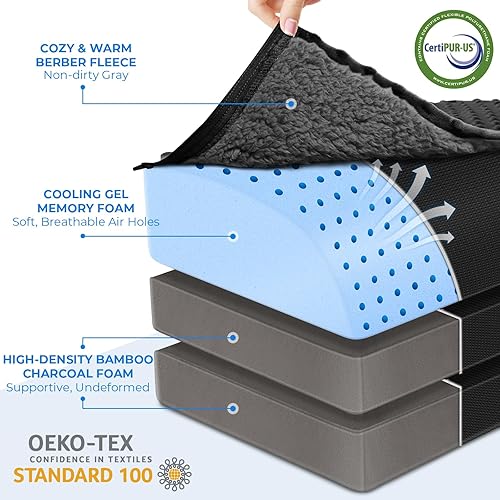 Miniatura 3 de Reposapiés debajo del escritorio para uso en la oficina, taburete de espuma viscoelástica de gel con 3 alturas ajustables y pies, bolsillo cálido
