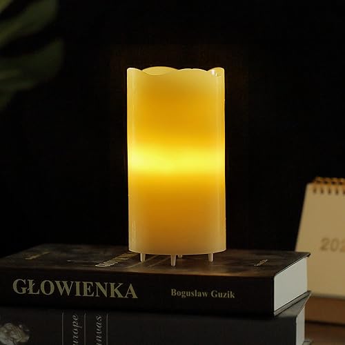 Miniatura 6 de XingsLight Velas sin llama con luces de proyector de estrellas, funciona con pilas, luz nocturna con control remoto y temporizador, vela LED para