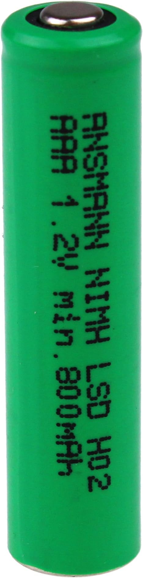 ANSMANN 800 mAh 1.2 V AAA NiMH LSD Flat-Top Battery- Green