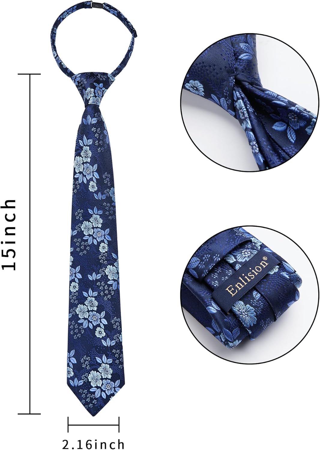 Enlision Ties for Boys Pretied Boys' Neckties Pocket Square Set Adjustable Kids Ties Graduation School Uniforms Necktie - Image 4