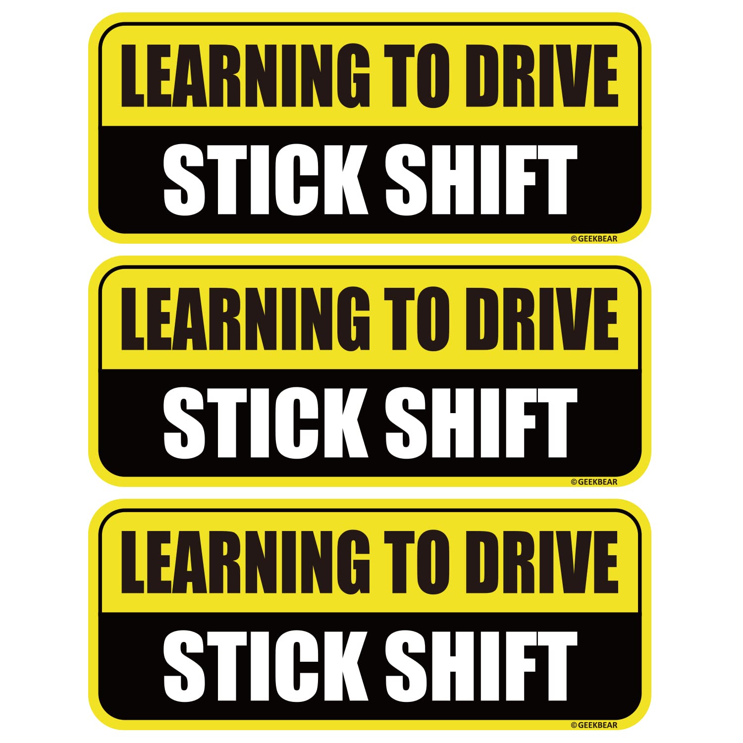 Aimants rectangulaires pour apprentissage conducteur jaune et noir x3