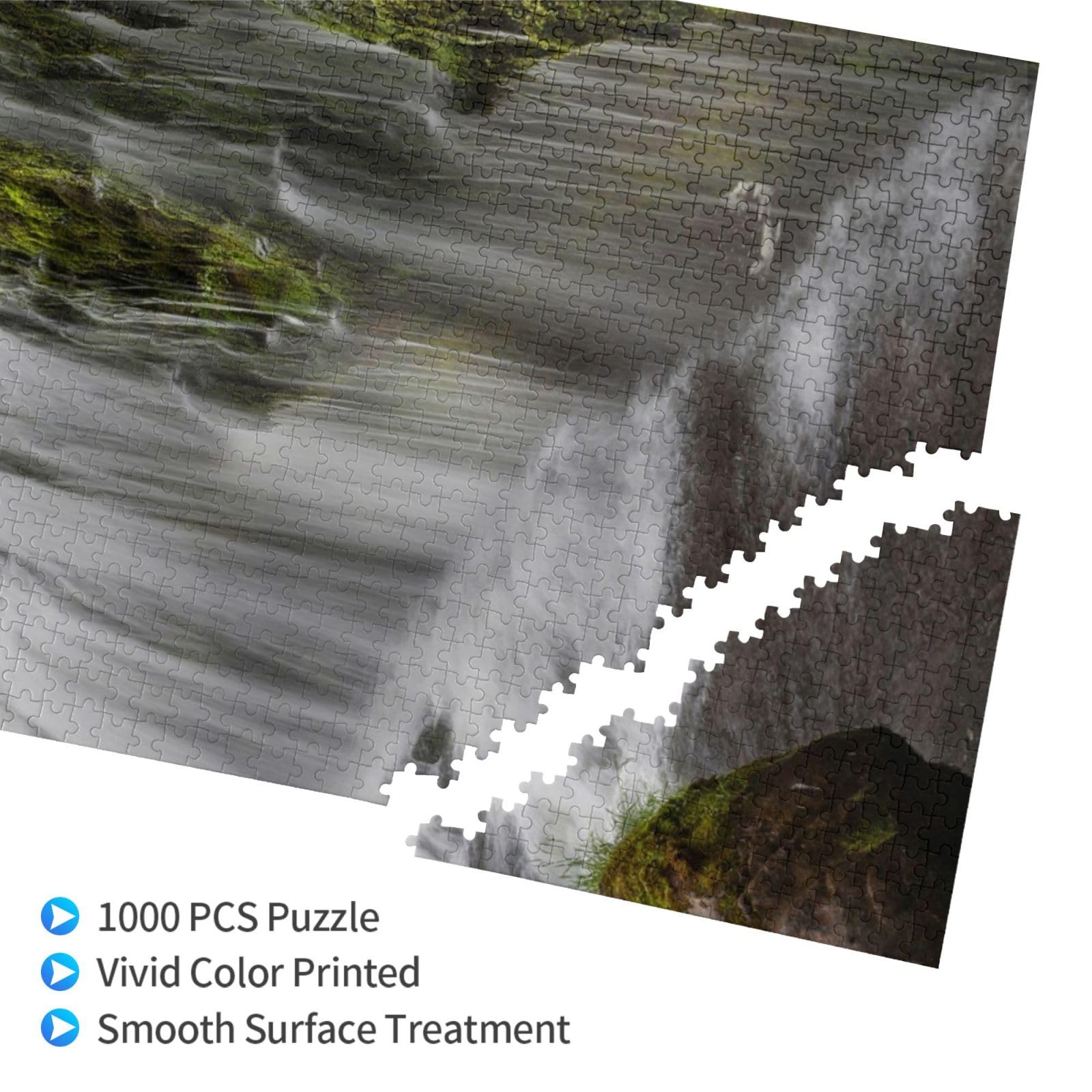 SUPERPOWER 1000 Teile Wald-Wasserfall Puzzle – Landschaftsmotiv, Fertige Größe 76x50 Cm, Holzpuzzle Für Erwachsene