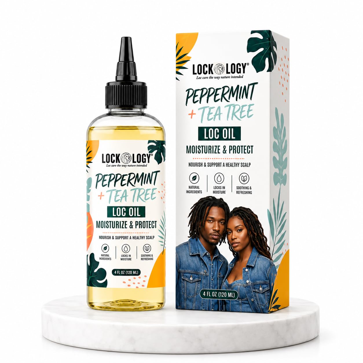 Peppermint Tea Tree Loc Oil for Dreads & Locs - Natural Dreadlock Hair Products, Black Owned