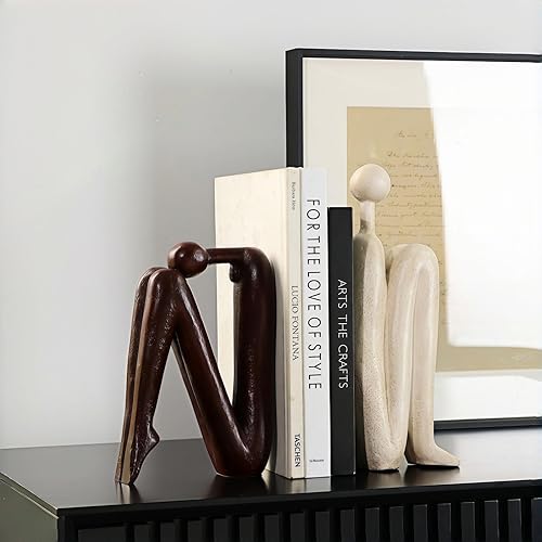 Miniatura 4 de Sujetalibros decorativos para estantes, sujetalibros para libros pesados, estatua resinosa de pensador, decoración de estantes de libros, decoración