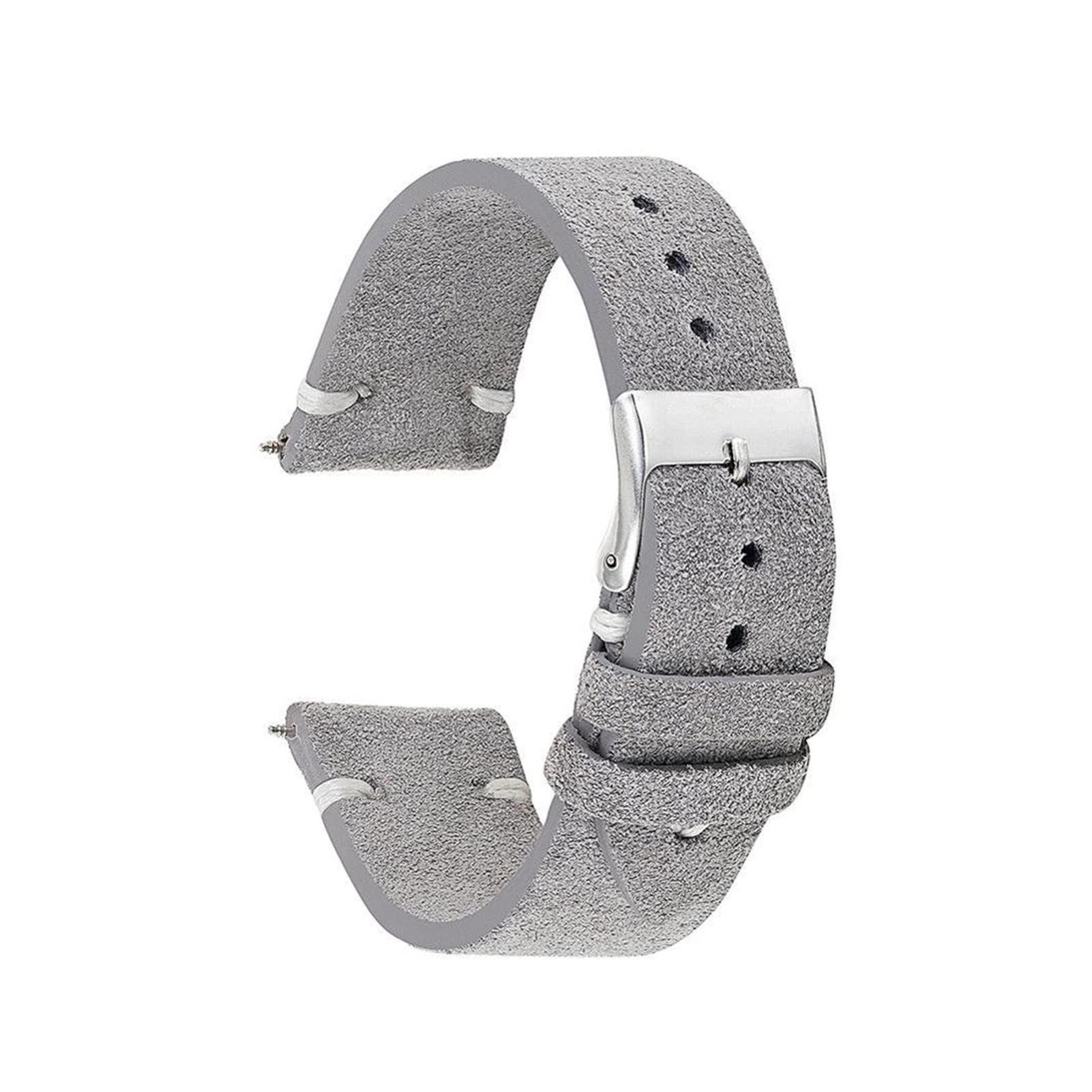 Bande de montre en cuir en daim véritable de 18mm à 22mm de couleur marron - 2