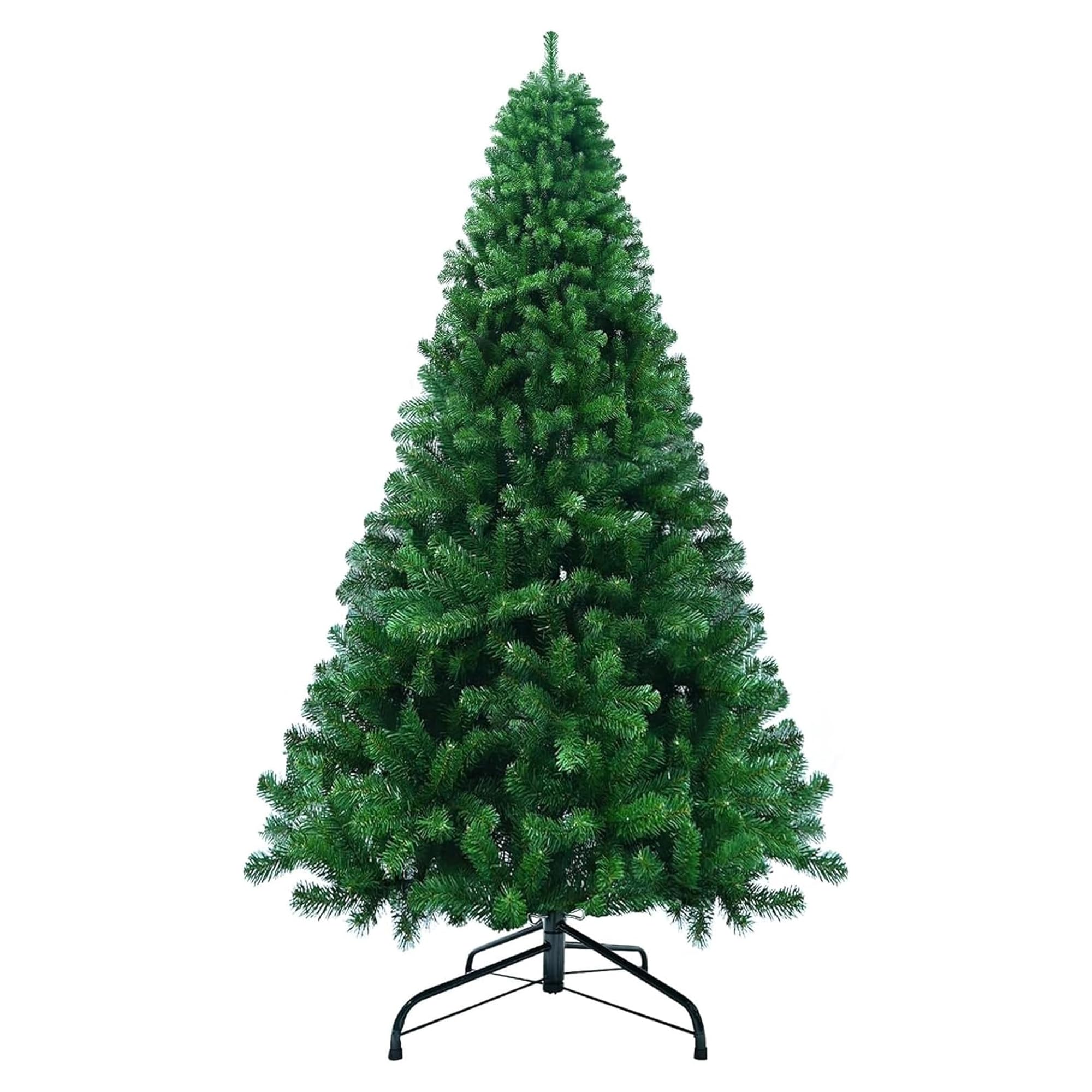 Sulfar Automatic Christmas Tree 6ft 1200 Branches Flocking Spray White Artificial Xmax Tree with Pine Cones Suitable for Home, Office 180