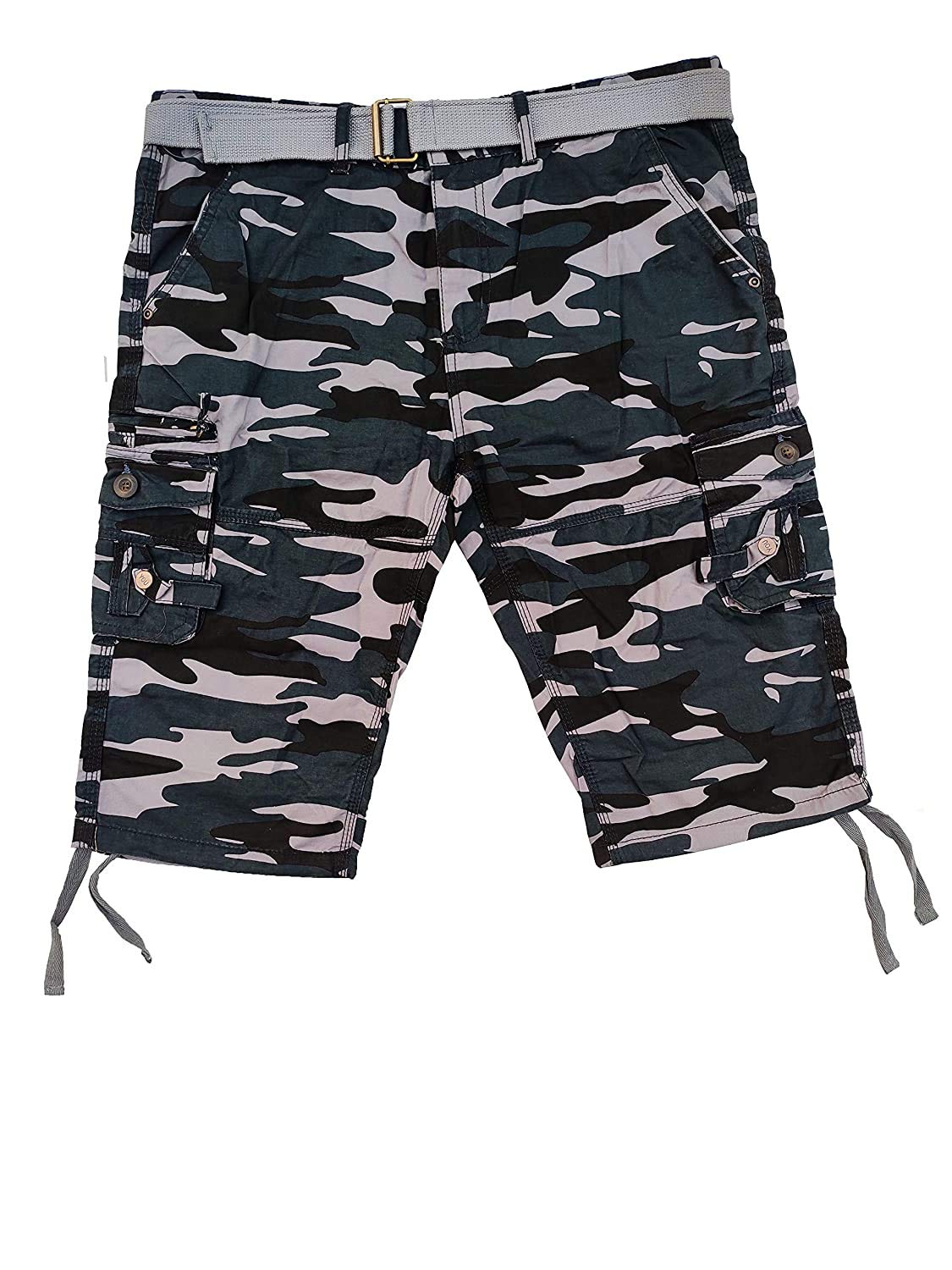 zeki Army Printed Cotton 3/4 Half Shorts in Capri for Men's & Boy's (Grey)-(34)-picture-27