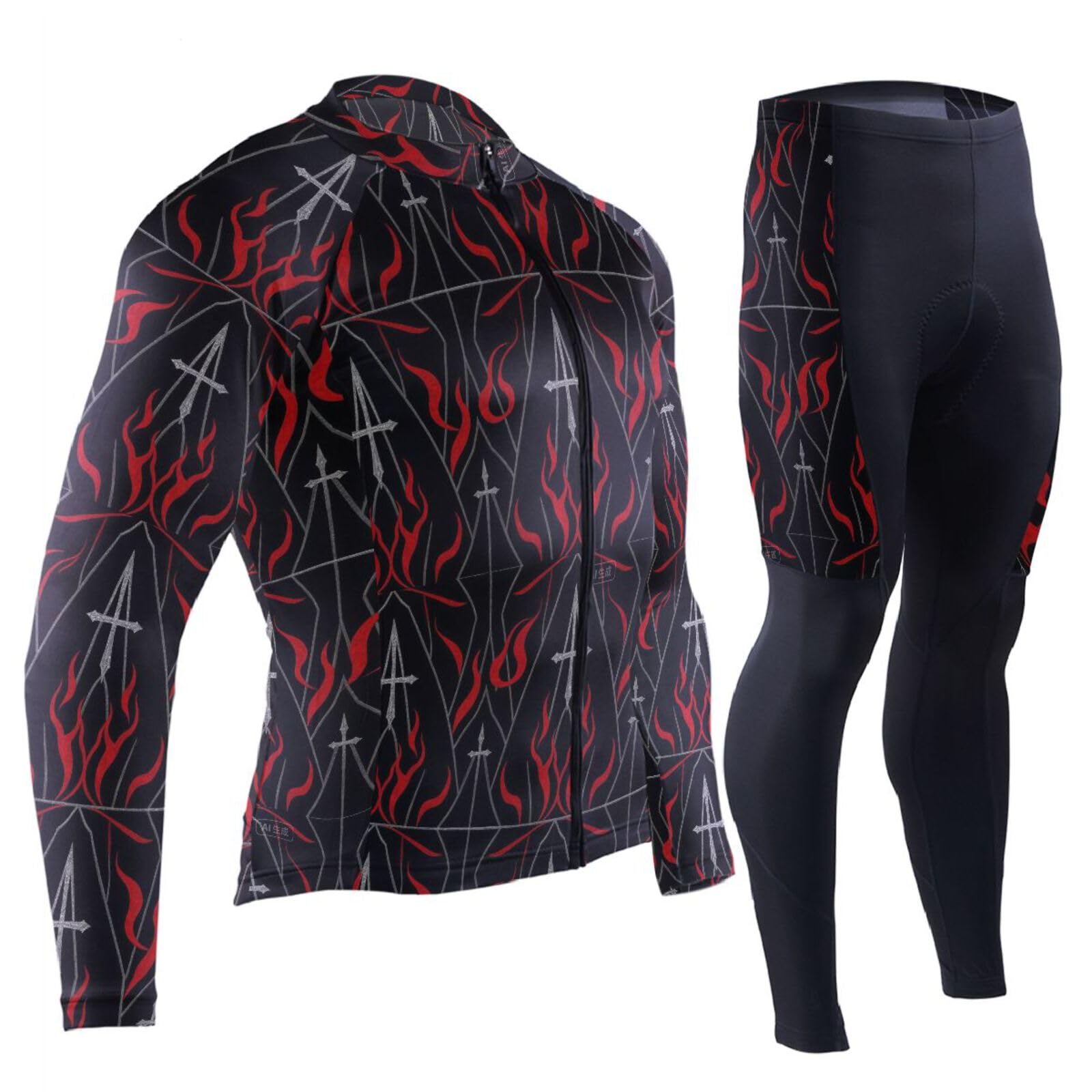 Herren Radtrikot mit Taschen Leichtes Radtrikot Herren Lang 3D Gepolstert