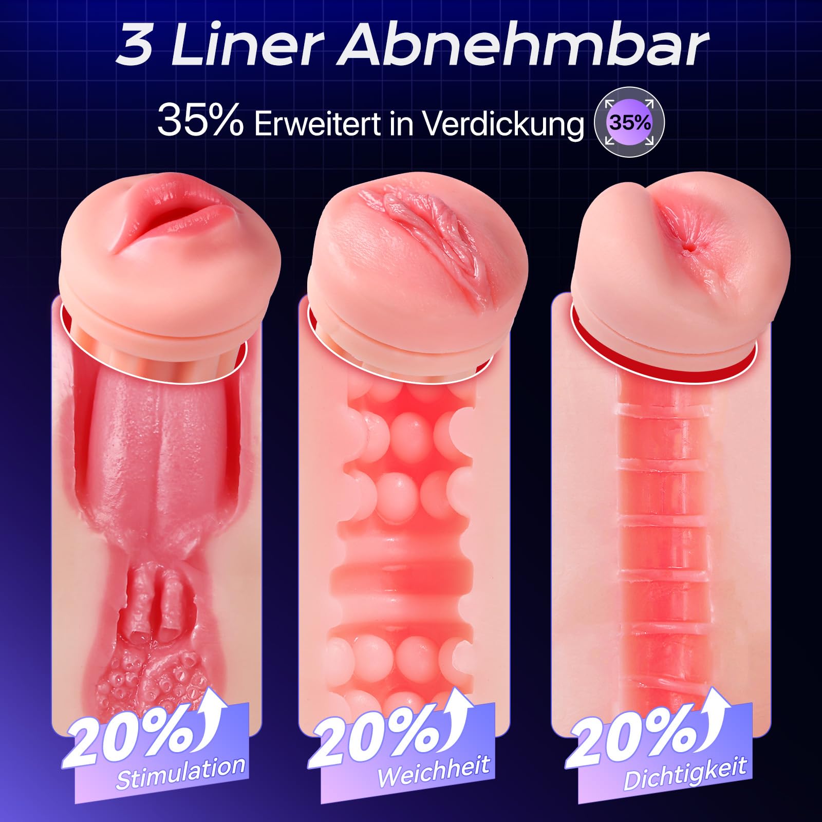 Tauara Masturbatore per Uomo Sex Toys, APP Masturvatore per Uomo con 9 Vibrazione e 9 Aspirazione, Masturbtore con 3 Maniche Rimovibili Sex Toy Vibratore Sexytoysys Coppia