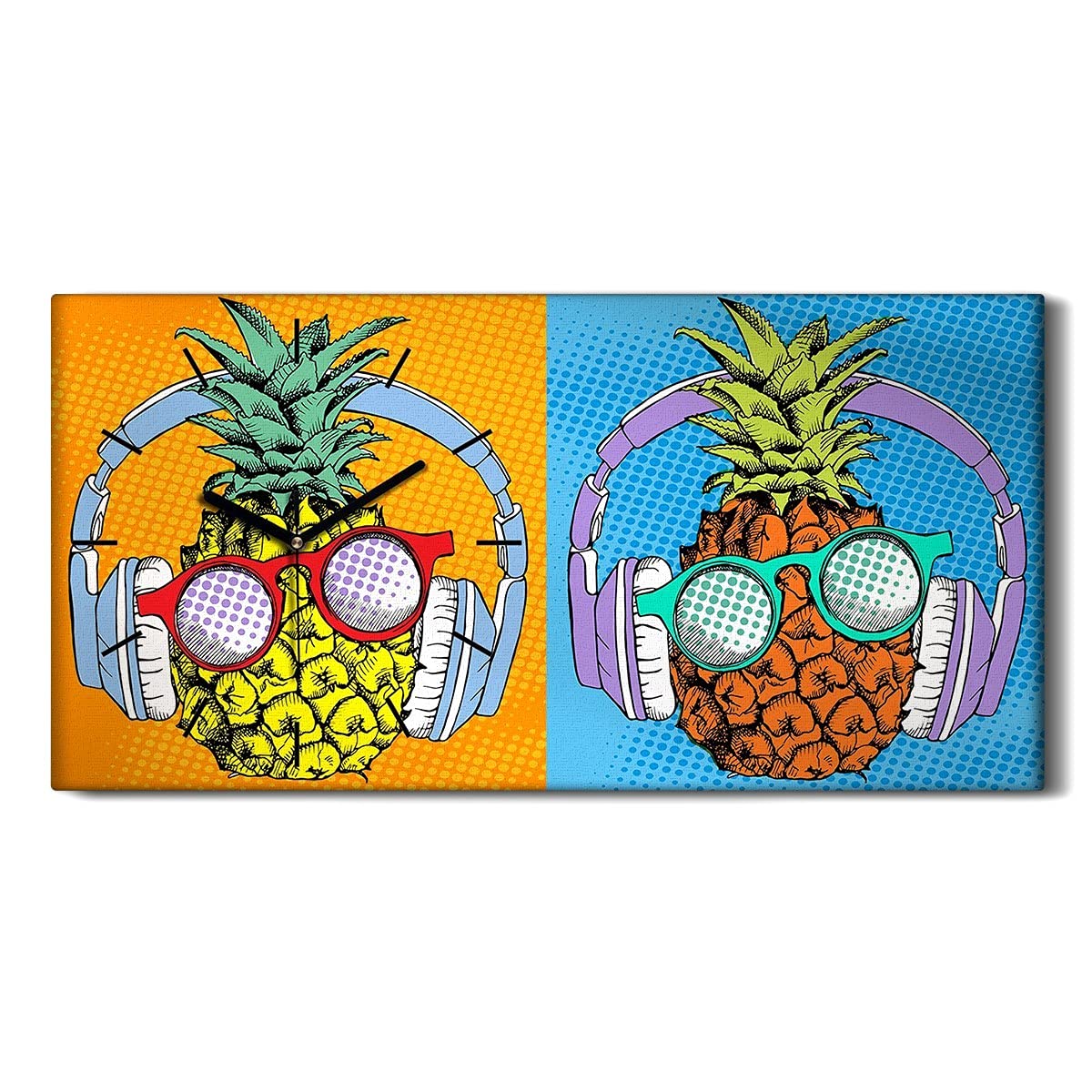 Horloge sur Toile Anti Tic-Tac 60x30 Cadre Mural Moderne pour un Sommeil Calme