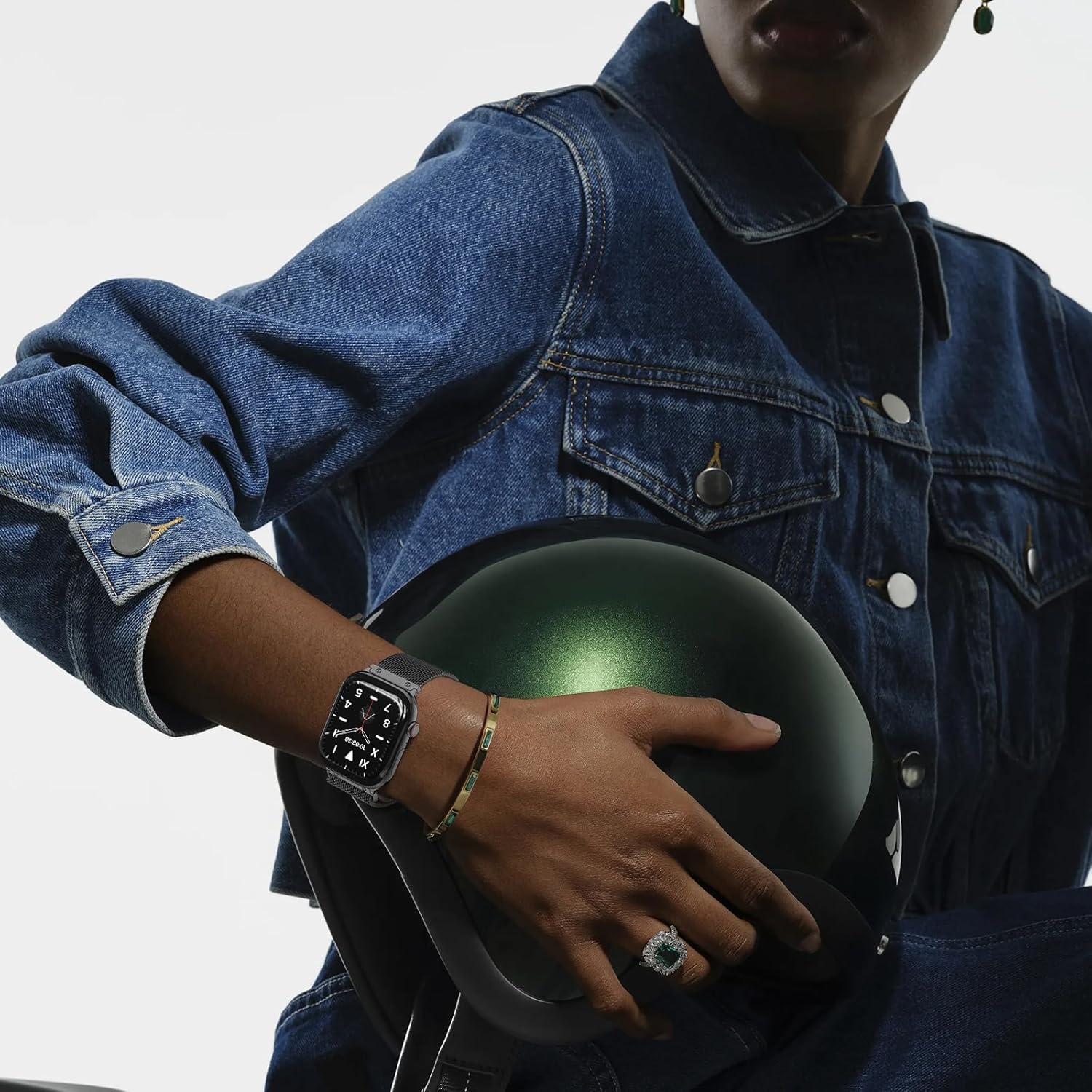 Original Metal Milanese Loop Compatible with Apple Watch Band 49mm 46mm 45mm 44mm 42mm 41mm 40mm 38mm Men and Women, Magnetic Clasp Replacement Strap for iWatch Series 10, Ultra 2, SE 9 8 7 6 5 4 - Image 7