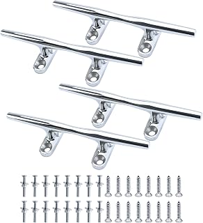 SHENGHUISS Boat Cleat 316 Stainless Steel Open Base Boat Dock Cleats（4"/5"/6"/8"/10"/12"） Silver/Gold for Boat, Dock, Kayaks, Nautical Decor ect