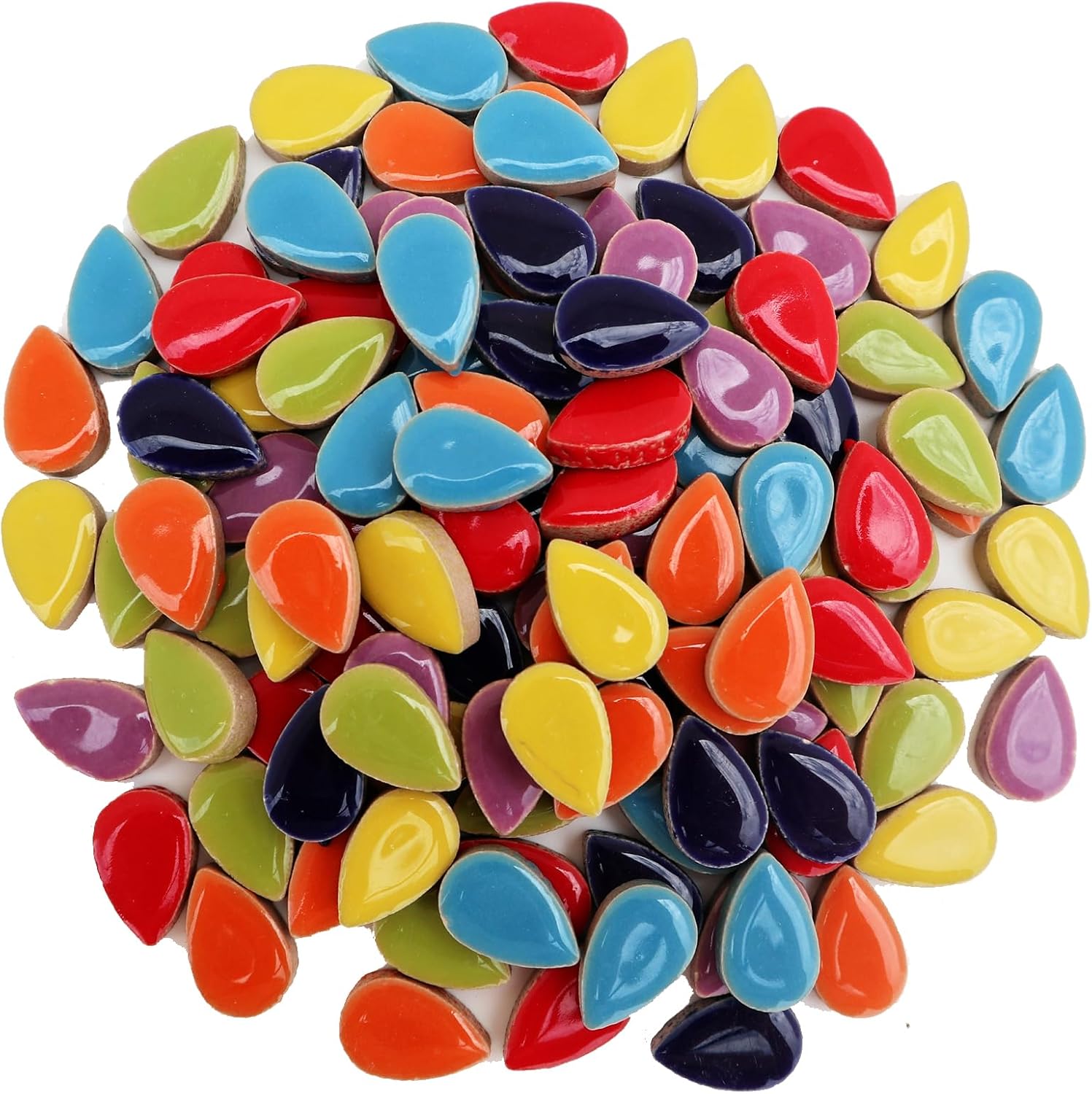 Ceramic Mosaic Tiles for Crafts, 7oz Assorted Colors Petal Mosaic Tiles Ceramic for Art Supplies, Mosaic Making Kit for DIY Hobbies Handmade Home Decoration Art Projects (Drop)