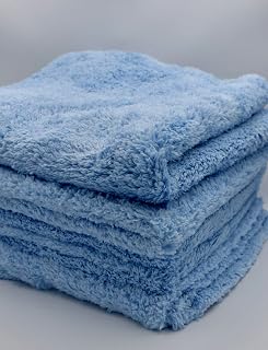 Otto Guys Premium Detailing Towels - Edgeless Plush Microfiber Detailing Towels, 450gsm, 16in x 16in, Blue 5-Pack