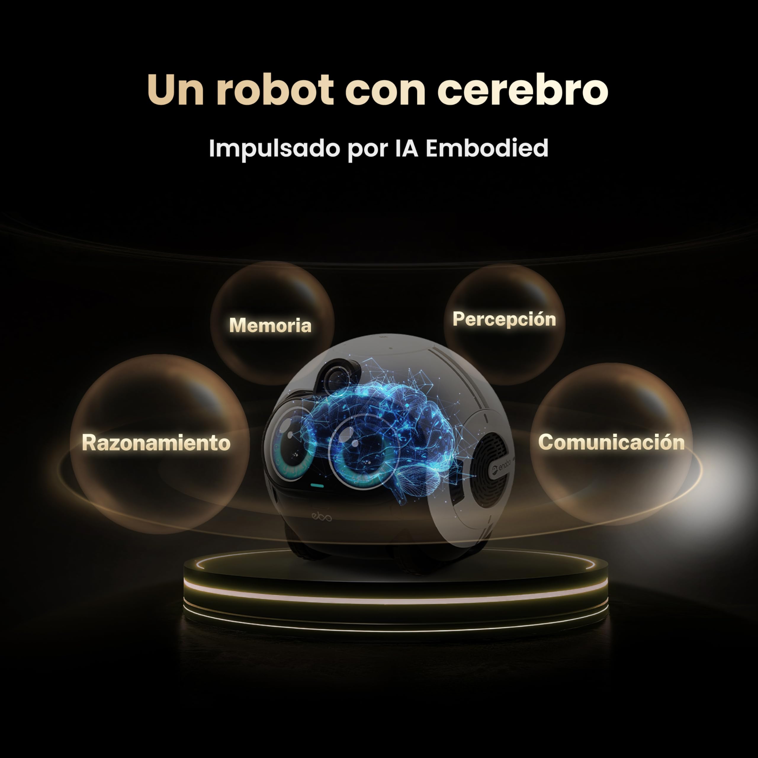 Enabot EBO MAX FamilyBot – Robot Cámara 4K con IA Multimodal, Interacción Personalizada, Vídeo Bidireccional, Recorridos Automáticos y Memoria Adaptativa – para Familia y Mascotas