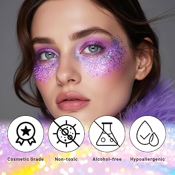 DAGEDA Dark Purple Body Glitter Stick, Hair Sparkly Face Glitter Makeup