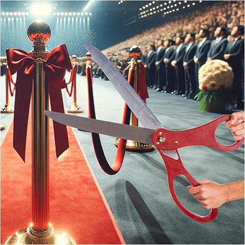 Miniatura 9 de Tijeras gigantes de 25" para ceremonia de corte de cinta, tijeras de corte de cinta para eventos especiales inauguraciones y ceremonias