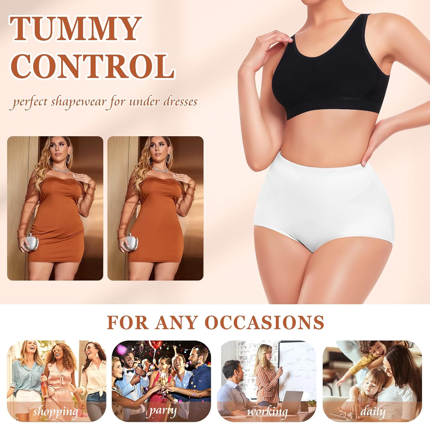 Werena Tummy Control Shapewear for Women Shaping Panties Underwear High Waisted Cincher Body Shaper Slimming Panty Girdle - Image 5