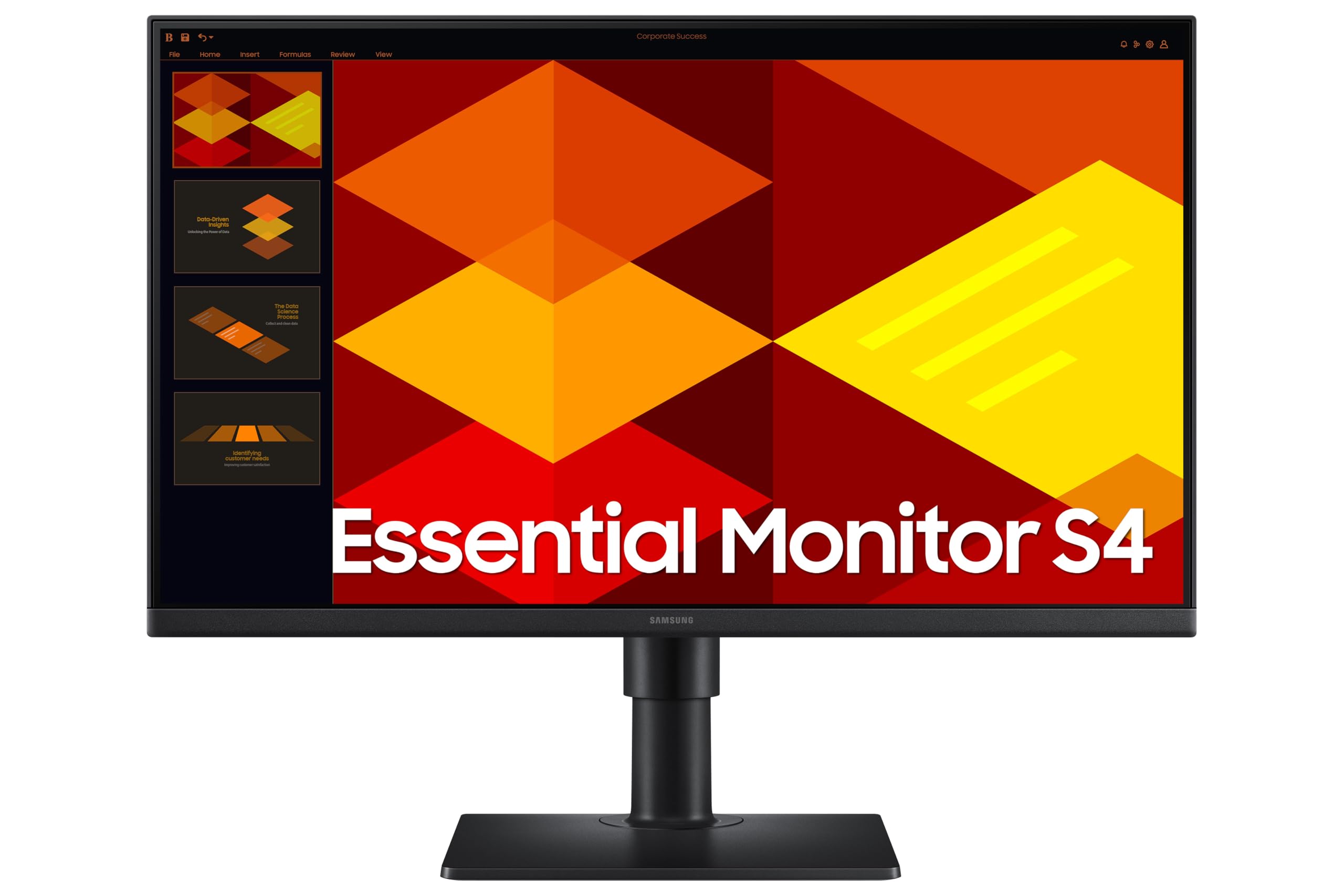 Samsung Schermo PC professionale S40GD da 24", nero, FHD 1920 x 1080, 100 Hz, piastrella IPS, HDMI, display porta, USB tipo A, orientabile, girevole e inclinabile, supporto regolabile, modalità Eye