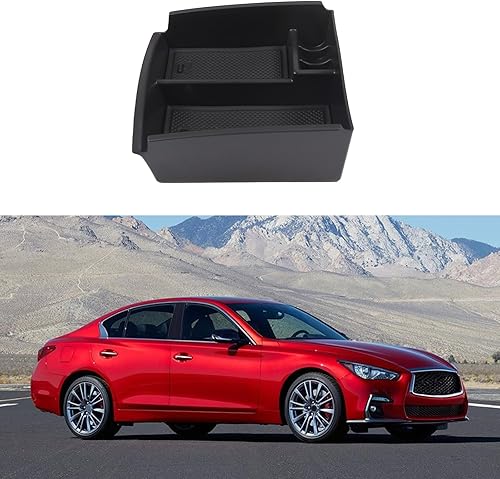 Miniatura 5 de Lcojicep Caja de almacenamiento para reposabrazos de consola central, compatible con Infiniti Q50 2013 2014 2015 2016 2017 2018, caja de