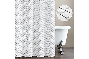 jinchan Extra Long 78 Inch Waterproof Herringbone Fabric Shower Curtain