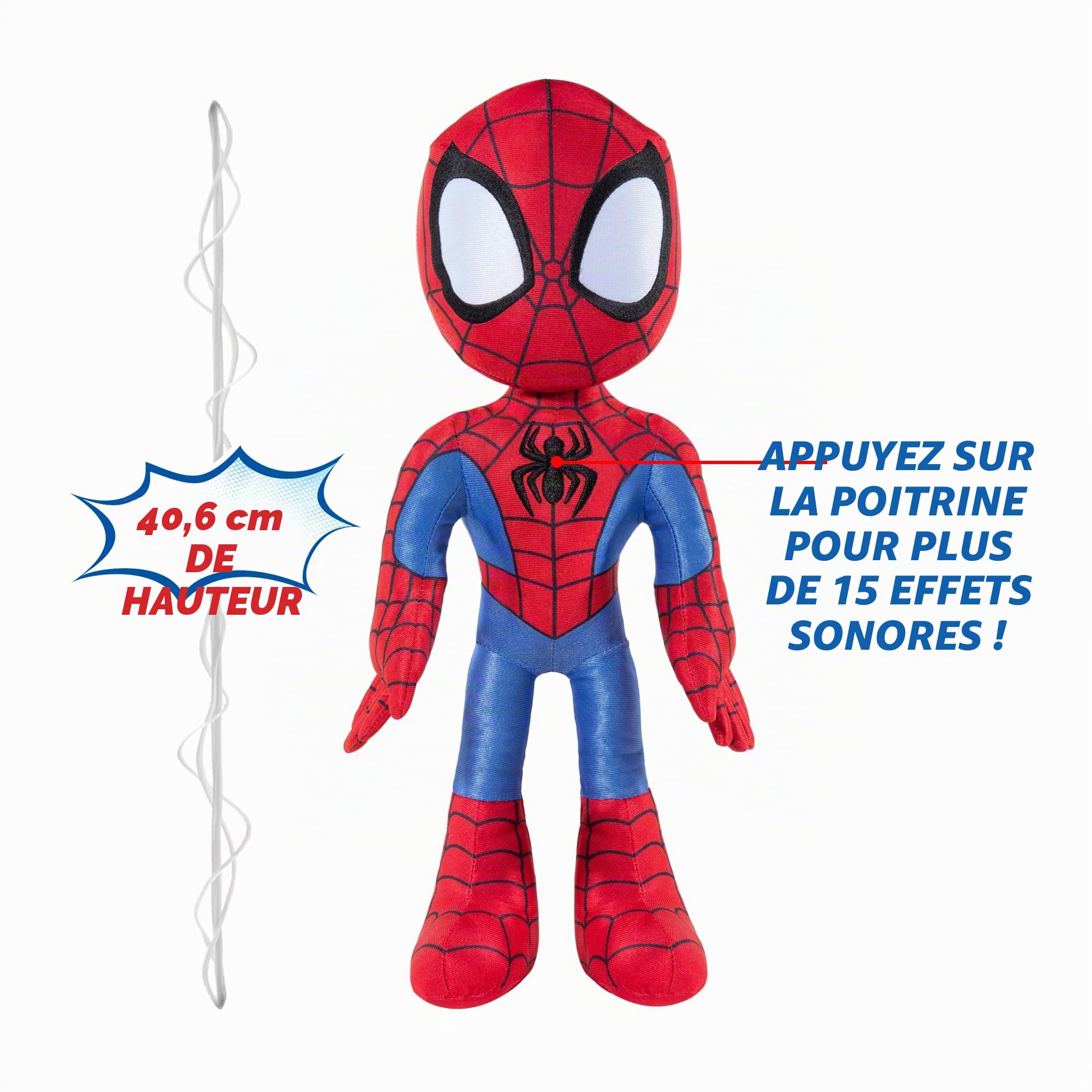 Marvel's Spidey and His Amazing Friends SNF0050 My Friend Peluche avec Jouets sonores pour Enfants à partir de 3 Ans - avec Les araignées de Votre voisinage Amical, Rouge - 40,6 cm