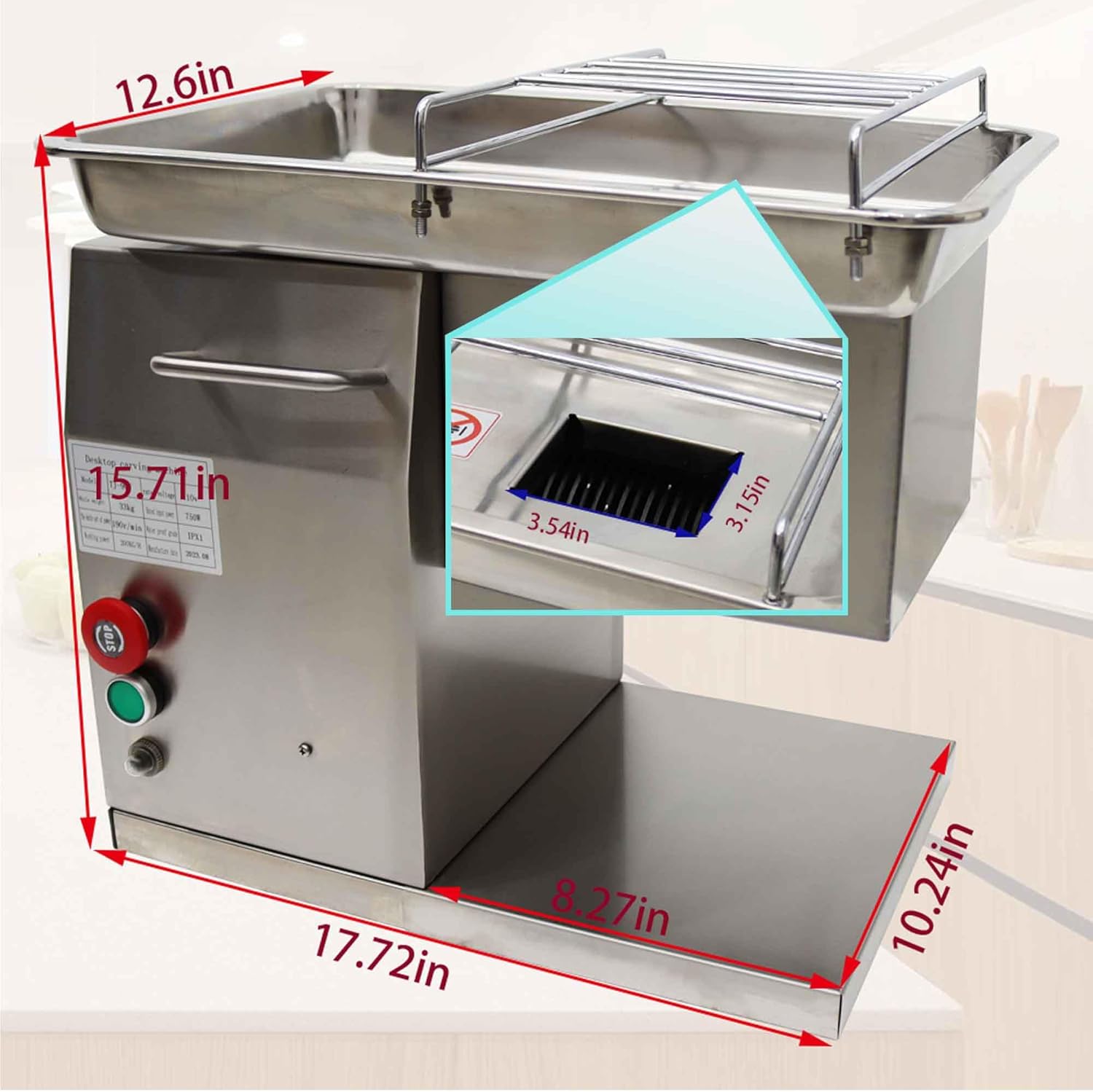 Commercial Meat Cutter 5mm Stainless Steel Blade Meat Cutting Machine TJ-90T-B Fresh Meat Shredded Machine 650W
