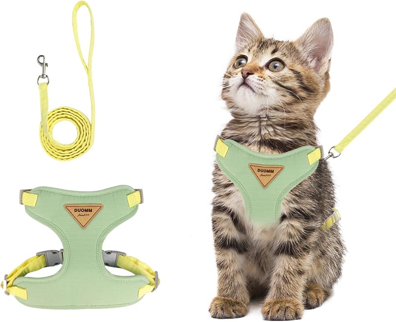Peitoral Ajustável para Gatos com Guia de Nylon Wanheart Verde Tamanho M