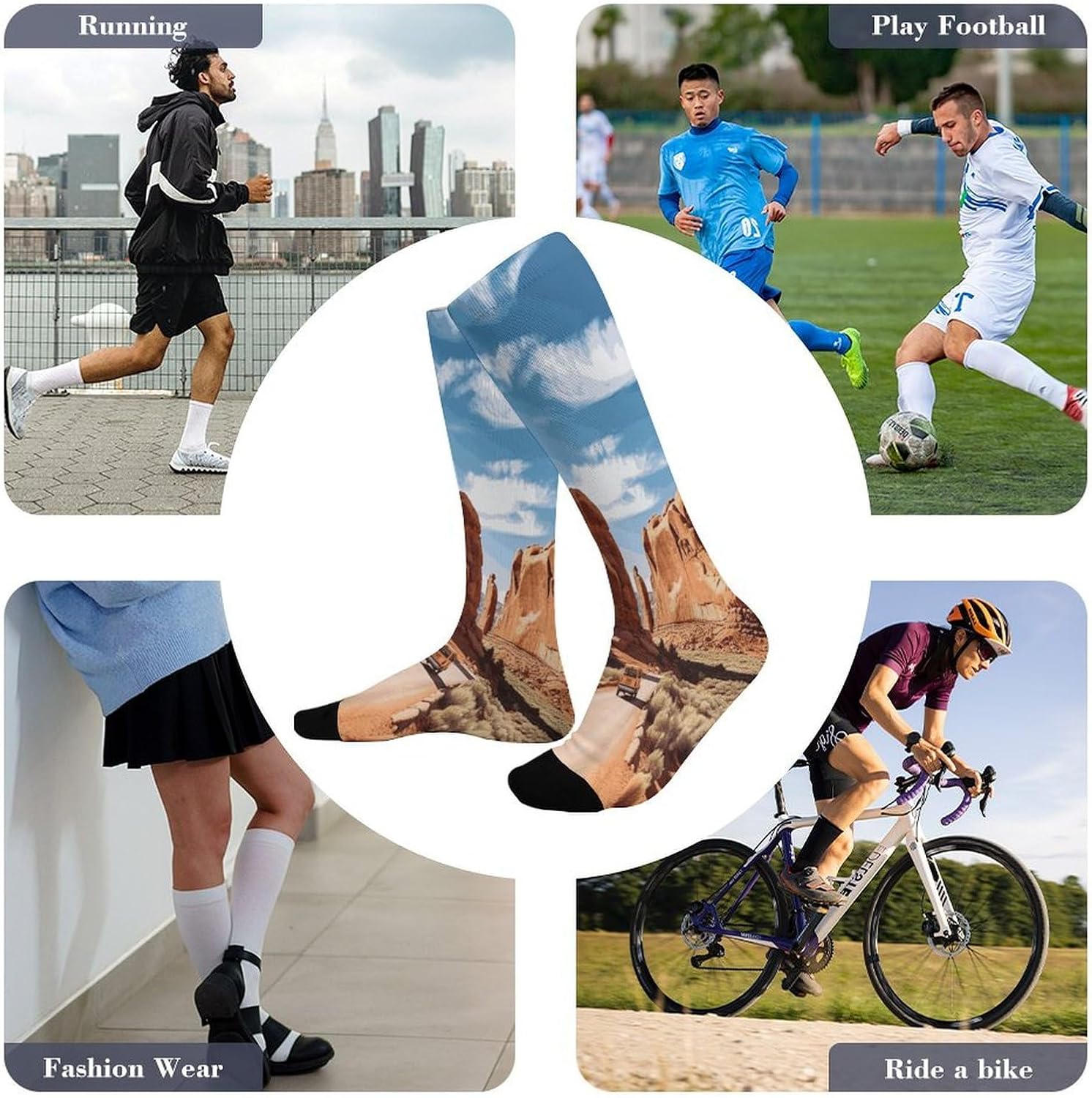 Arches National Park Entrance Crew Socks Calf Socks Athletic Crew Sock
