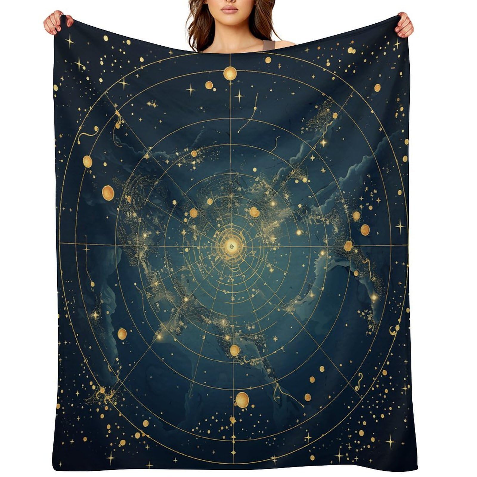 Northern Stars Constellation Throw Blanket for Couch and Bed Super Soft Warm Lightweight Throw Blankets Cozy Fuzzy Flannel Blanket Personalized Decorative Blankets for Sofa Decor 40"x50"