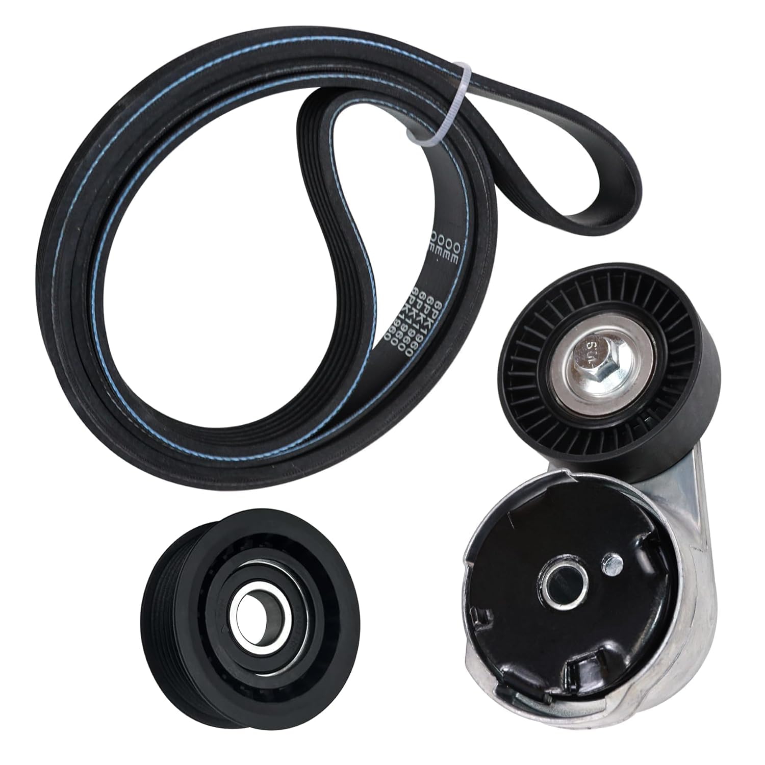 90K-39282D Engine Drive Belt Tensioner Idler Pulley Serpentine Belt Drive Kit Fit for 2011-2019 Chrysler 200/Town & Country for Dodge Avenger/Grand Caravan/Journey for Ram C/V 3.6L V6#90K39282D 39282