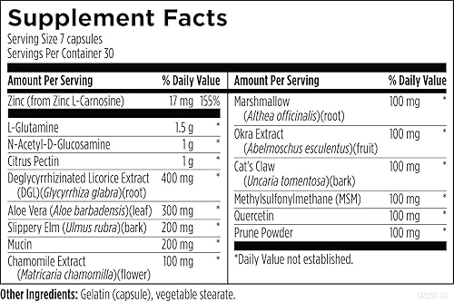 Miniatura 3 de Designs for Health GI Revive - Apoyo para la salud intestinal de olmo resbaladizo con raíz de regaliz, L-glutamina + carnosina de zinc, MSM, polvo