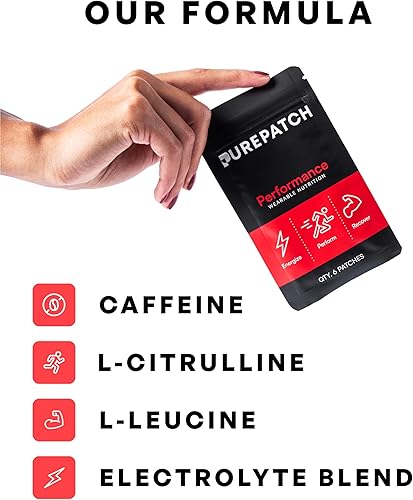 Miniatura 8 de Pure Patch Performance Topical Nutrition Patch - Aminoácidos, mezcla de electrolitos, cafeína, energía y suplemento de recuperación activa, parche