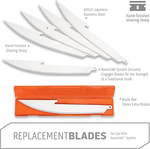 Miniatura 3 de OUTDOOR EDGE Cuchillas de repuesto RazorSafe de 3.5 pulgadas para deshuesarfiletear de 5.0 pulgadas, 6 piezas más caja de almacenamiento de cuchillas