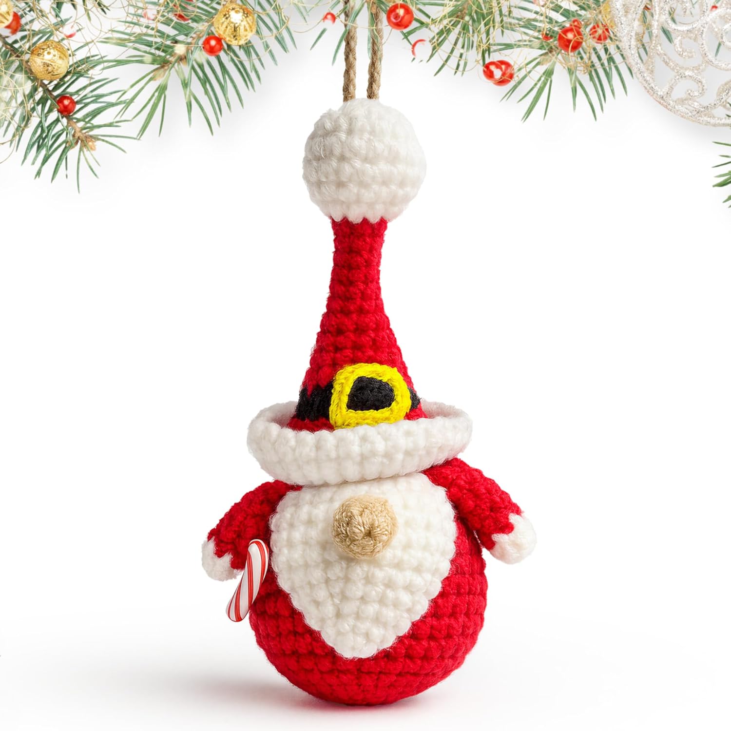 Gnome Ornaments - Gnome Christmas Ornament 2025 - Holiday Gnomes Ornaments for Christmas Tree - Gifts for Gnomes Lovers, Family, Friends - Crochet Ornament & Card