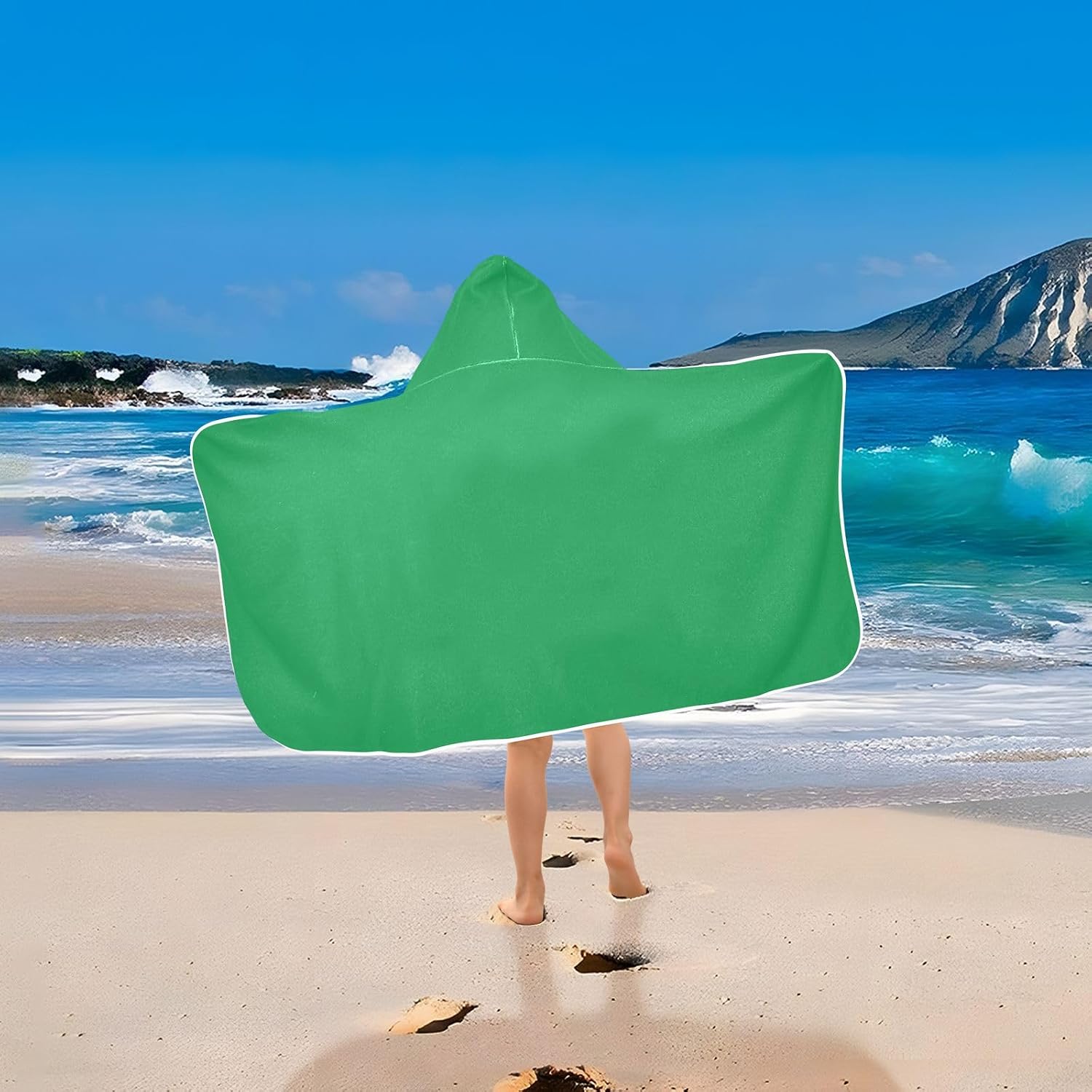 ODAWA Hooded Towel Wrap Irish Green Hooded Bath Towels Hooded Bath Towel for Kids 23.5 in x 50 in