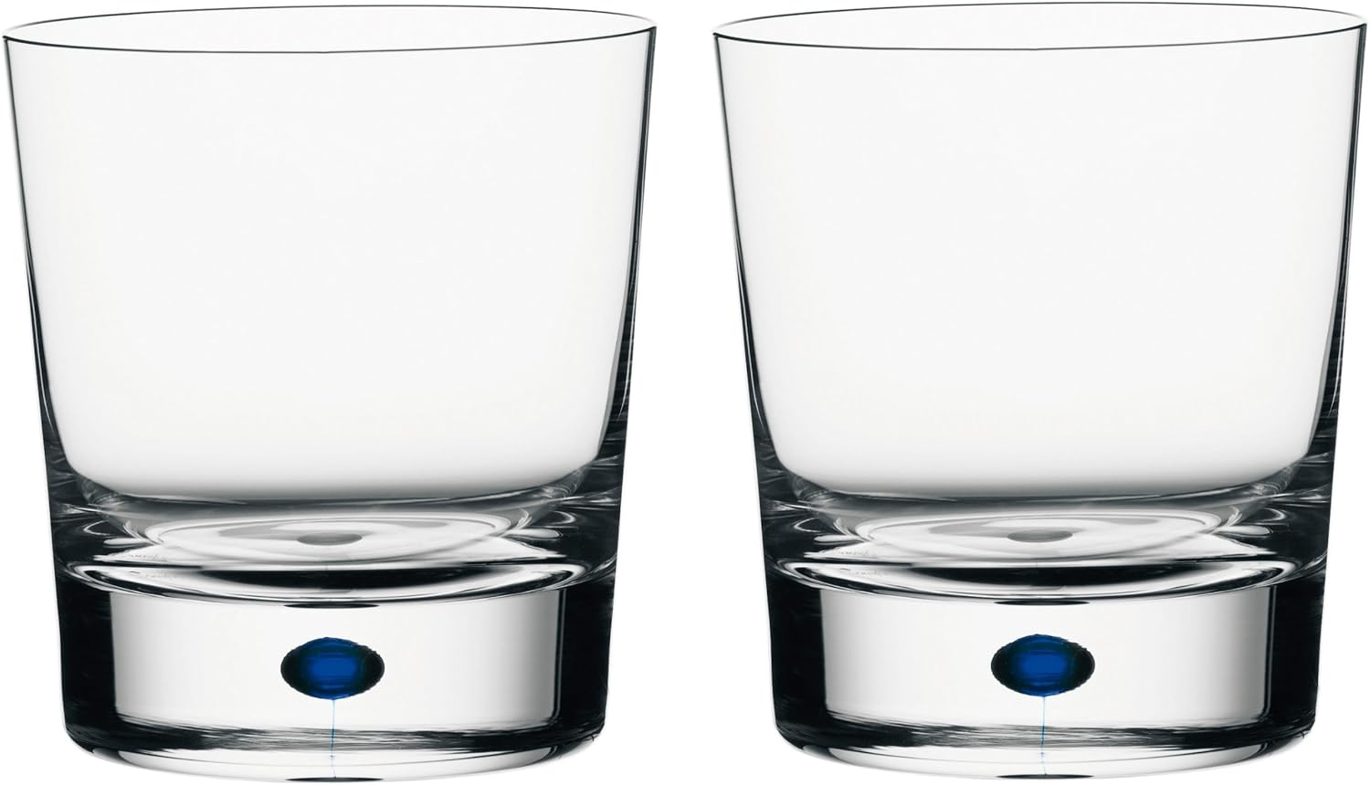 Orrefors Intermezzo Blue 11 Ounce Double Old Fashioned Glass, Set of 2