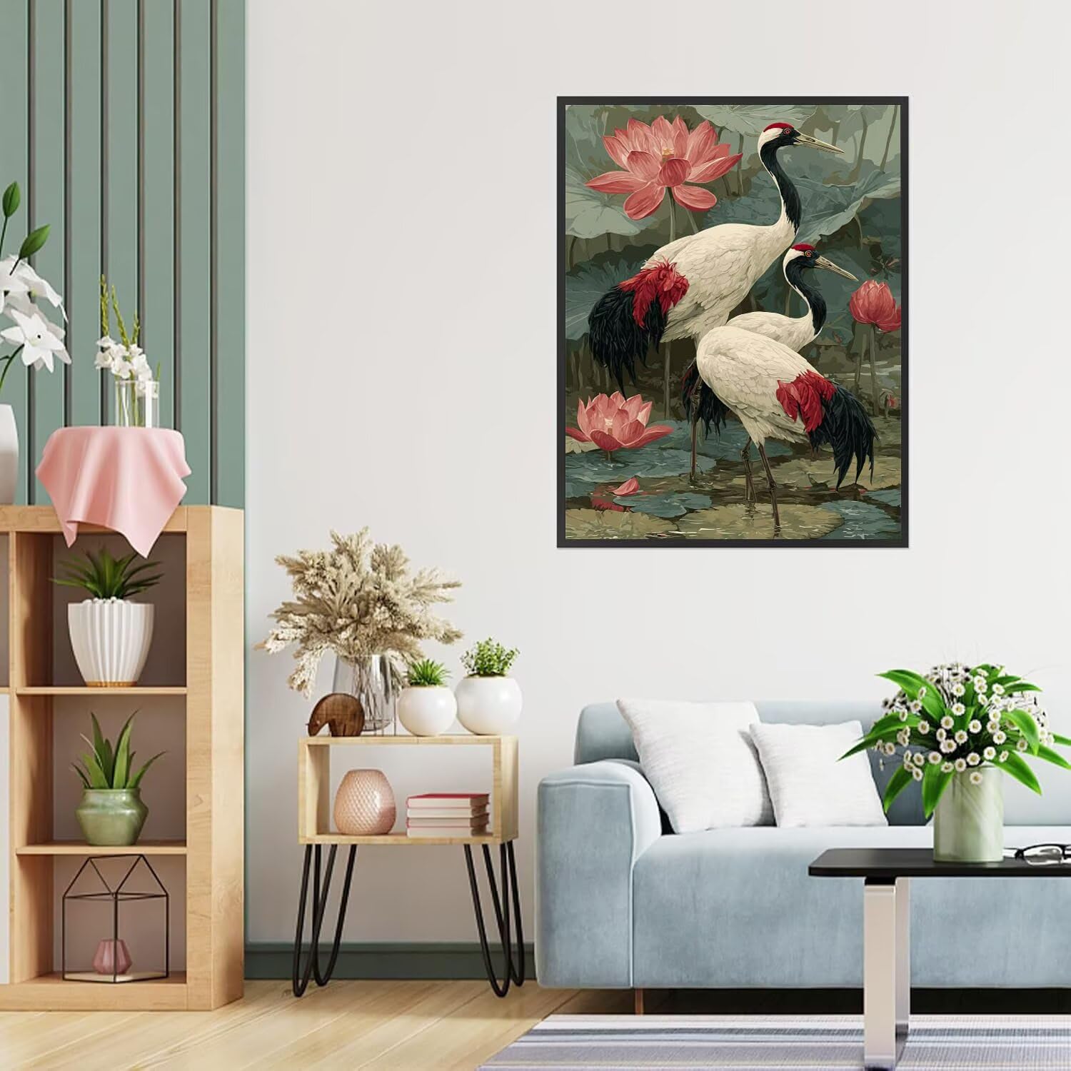 Dipingere con i Numeri Adulti uccelli, Lotus Dipingere con i Numeri Bambini DIY Kit, Set Premium con Pennelli, Decorazione Casa & Creativo Regalo di Compleanno, Attività di Tempo libero 90x120cm z-326