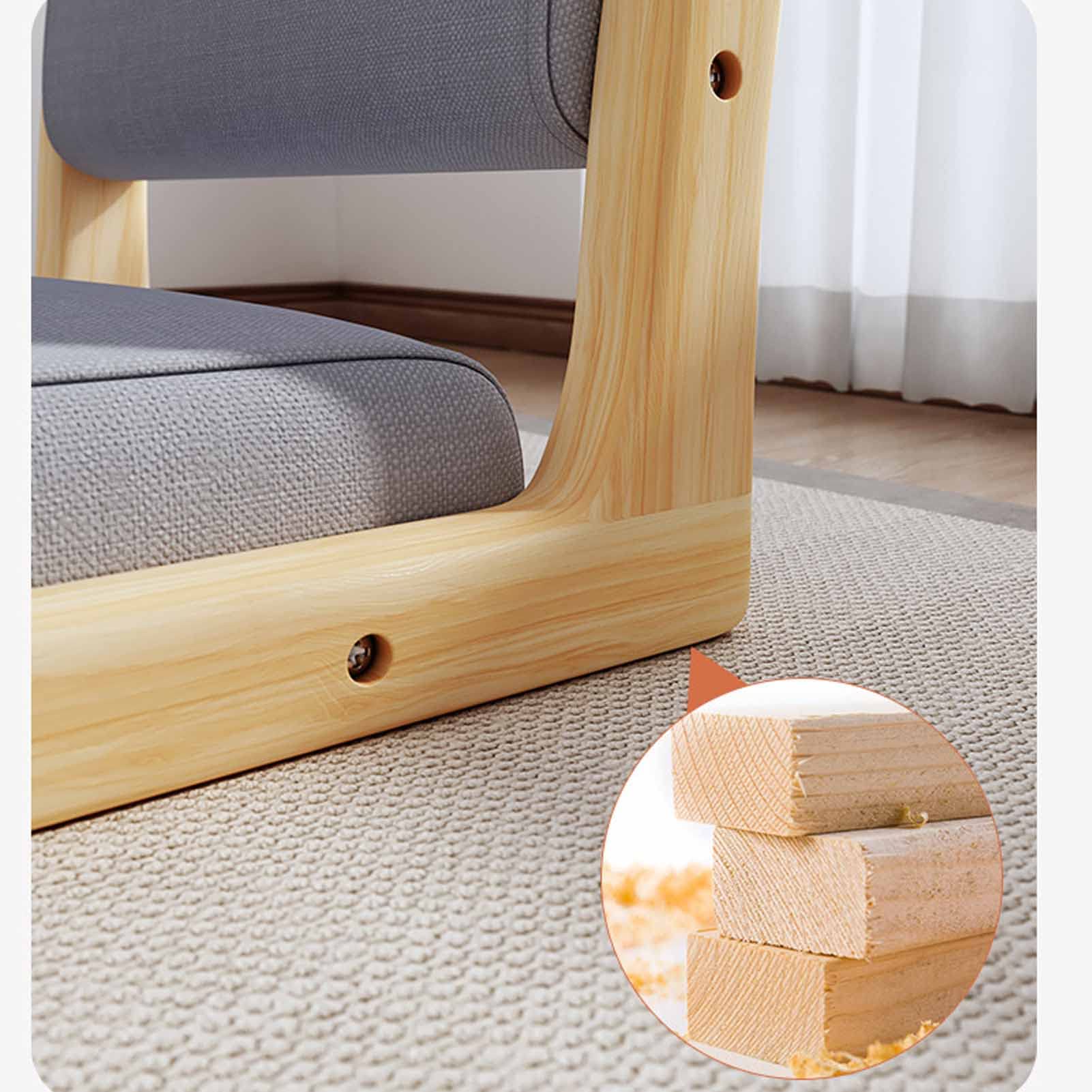 Chaise De Sol Tatami, Siège De Sol De Chaise De Salon, Chaise De Sol En Bois Massif Avec Support Dorsal, Chaise Paresseuse Sans Jambes De Style Japonais, Siège De Chaise Simple Portable Avec Coussin