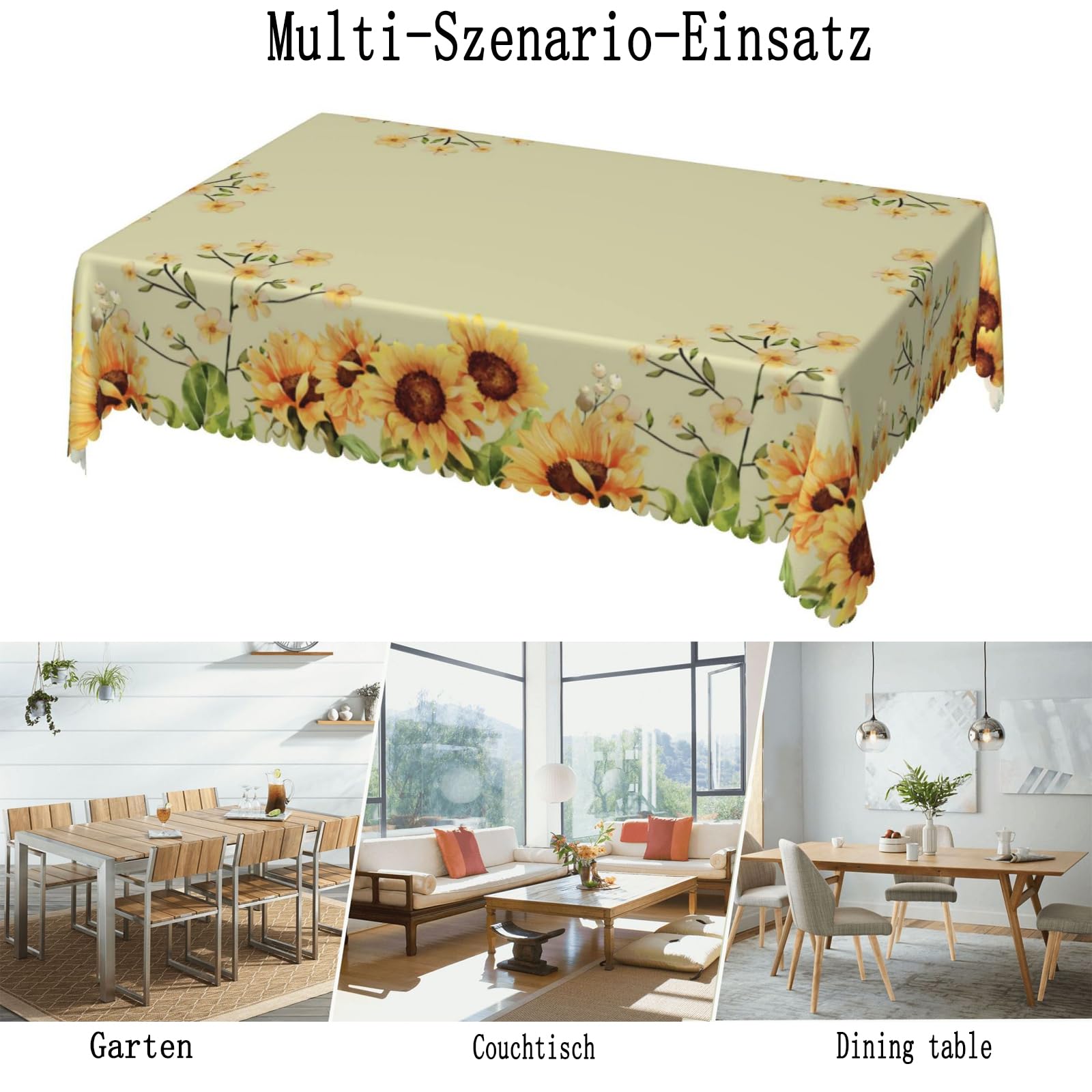 Mantel lavable, rectangular, otoño, impermeable y antimanchas, 150 x 260 cm, para cocina, comedor, jardín, exterior (fácil limpieza)