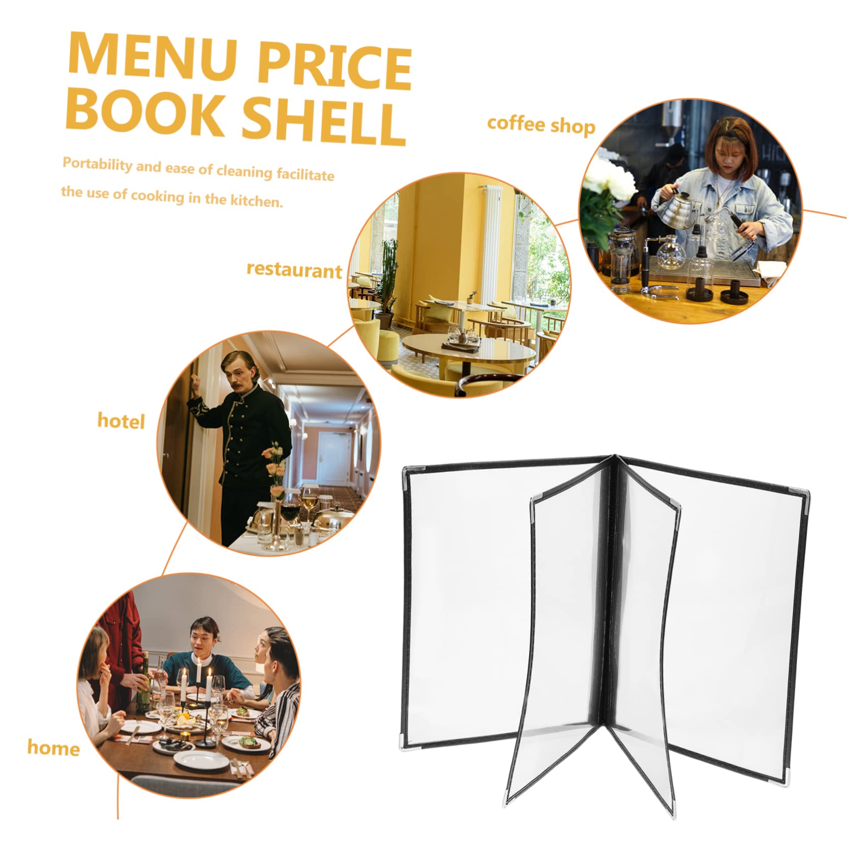 ULTECHNOVO 12piezas Portada De Menú Transparente De Pvc Para Restaurantes Carpeta Flexible y Resistente Para Recetas y Cartas De Comida Diseño Elegante y Fácil De Limpiar