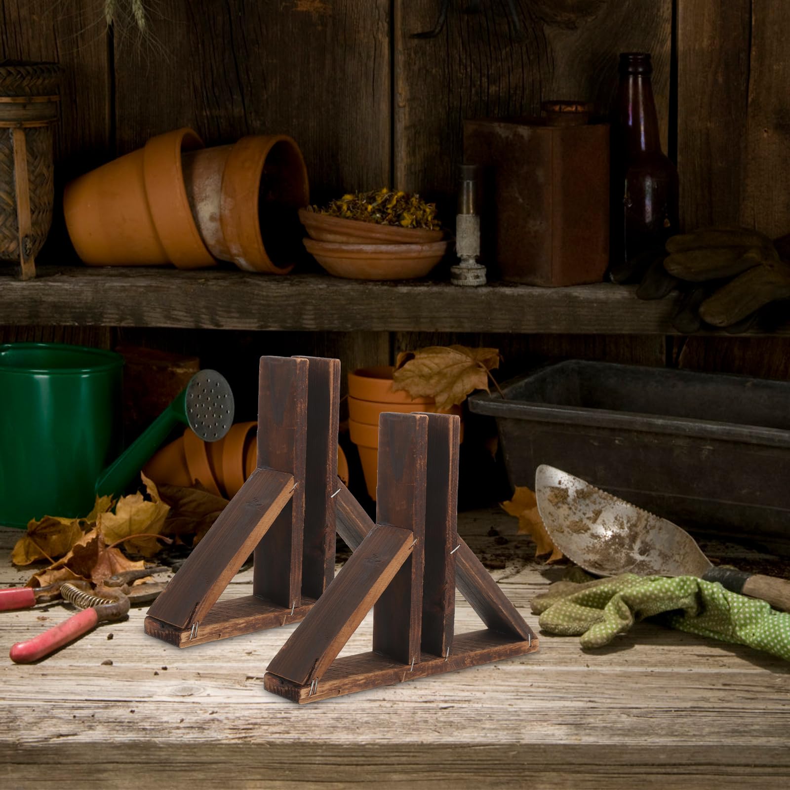 VANZACK 2 Piezas Base De Valla De Madera Maciza Soporte De Enrejado De Jardín Separador De De Madera Base De Fijación De Valla Soporte De a De Interior a Pequeña
