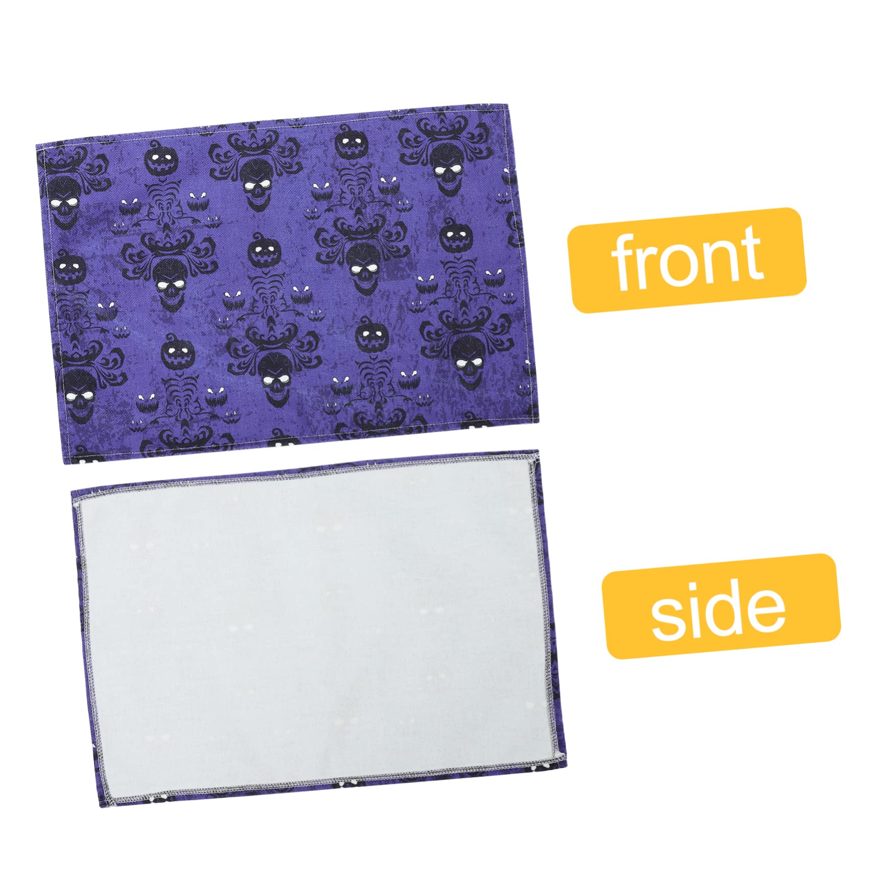 Amosfun 16 Pz Tovaglietta Tovagliette Di Halloween Decorazione Della Tavola Da Pranzo Tampone Isolante Bandiere Da Tavolo Di Halloween Decorazioni Da Pranzo Lino Di Cotone Viola,porpora