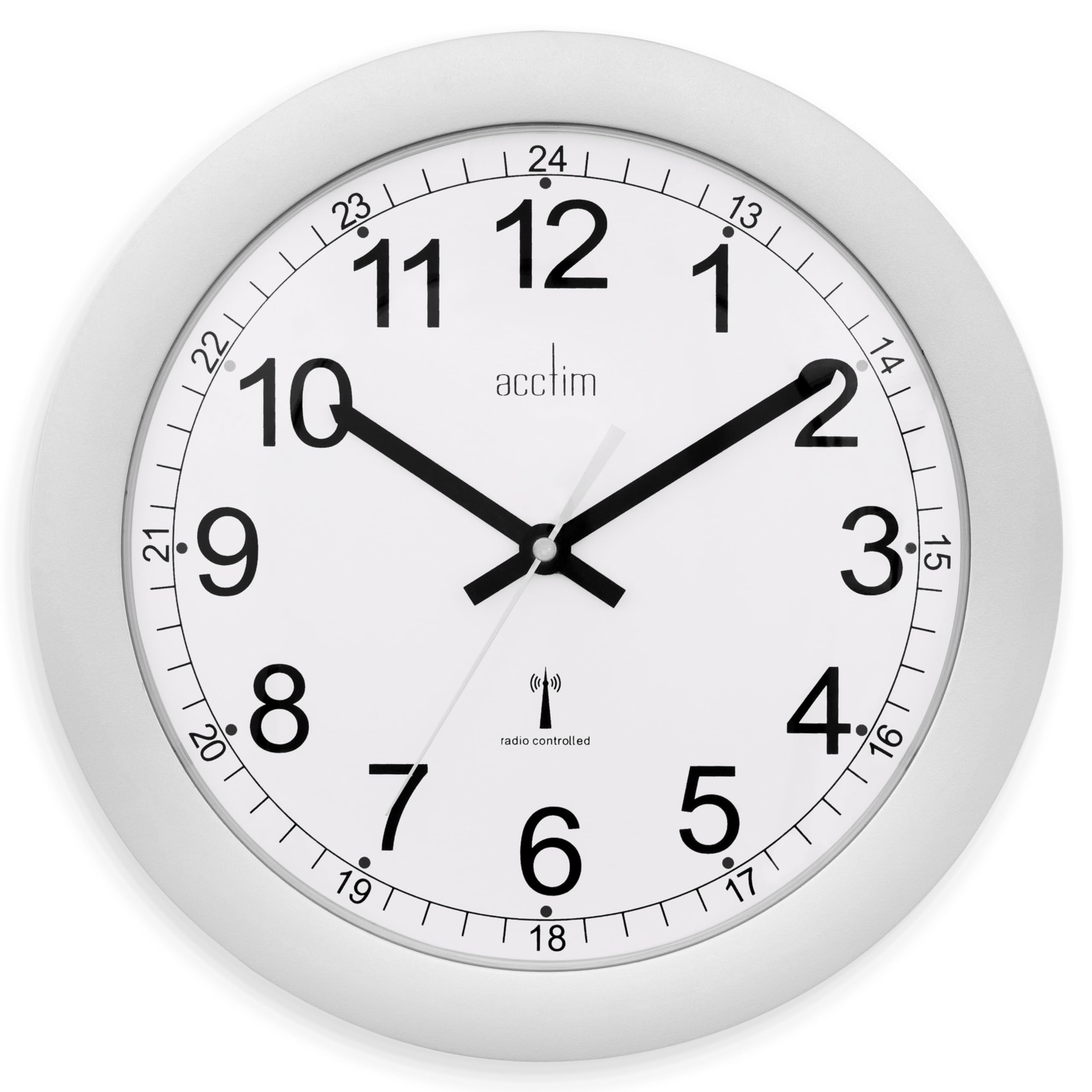 AcctimFormia 30Cm Radio Controlled Analogue Wall ClockSilver from B&Q