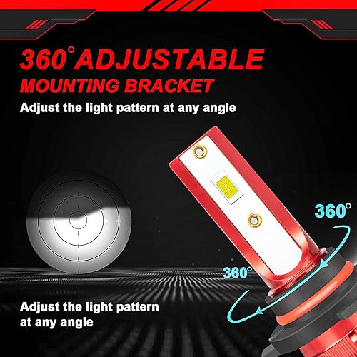 Miniatura 5 de Bombillas LED para faros delanteros Dodge Durango 2011-2020, bombillas LED HB39005 de haz alto 6500 K blanco frío 36000 LM, 500% brillo 9005, 2